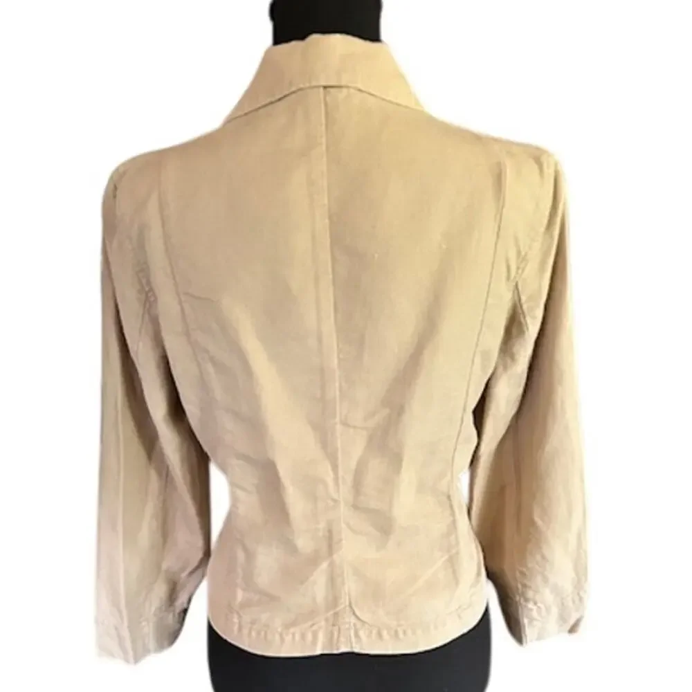 GAP Women’s Beige Linen Cotton Blazer Jacket Size 12 Y2K